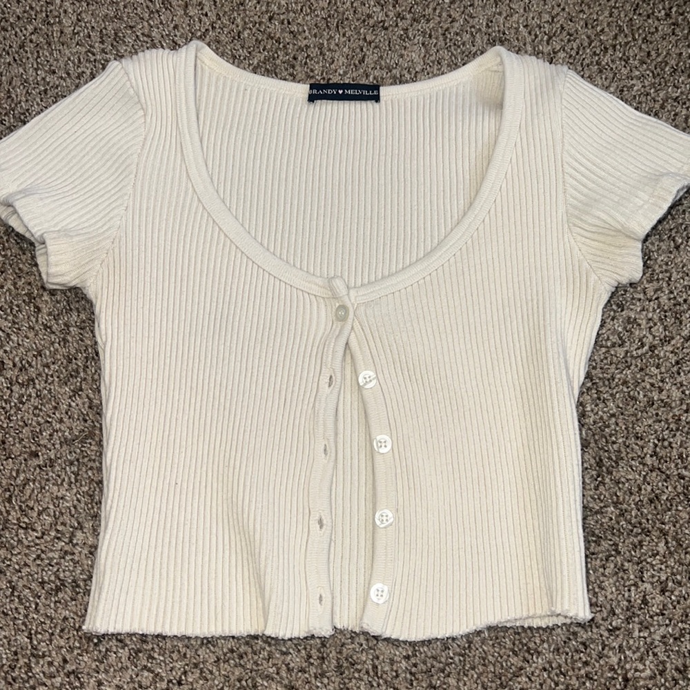 cream brandy melville top